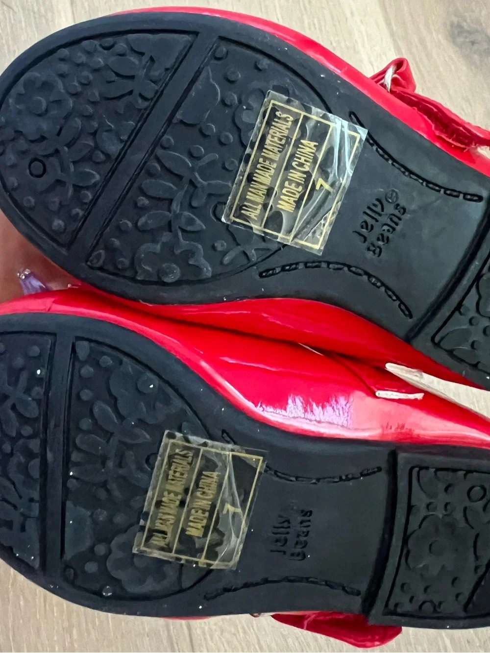 Jelly Beans Girls Red Mary Jane Shoes